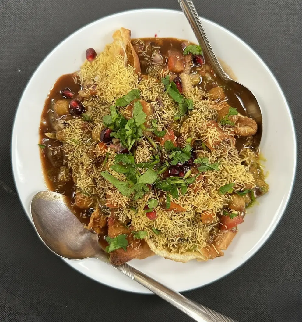 Samosa Chaat Indian street food in Saskatoon, SK