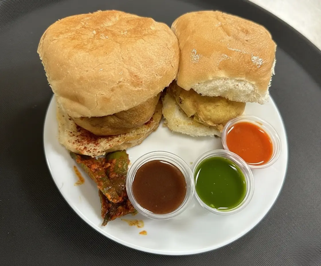 Vada Pav - Mumbai style spicy potato fritter burger at Flavours Of Indian Saskatoon